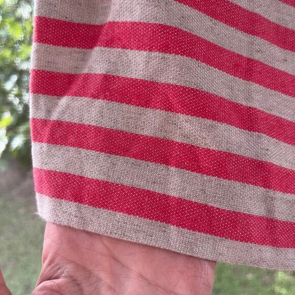 LOFT The Riviera Shorts Khaki And Pink Stripe Linen Blend Size 8. NEW - Picture 5 of 9